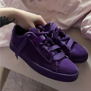 Puma Purple Suede Sneakers Low-Top Design
